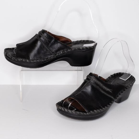 Ariat Women's Peep Toe Sandals Leather Slip On Western Black Size 5.5 5.5B | AR - Picture 2 of 6